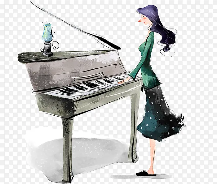 弹钢琴的女孩