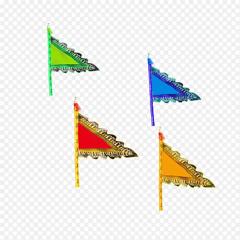 四个中国风的旗子
