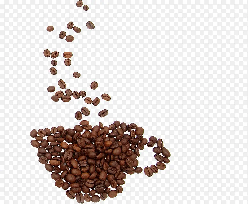 咖啡豆组成杯子
