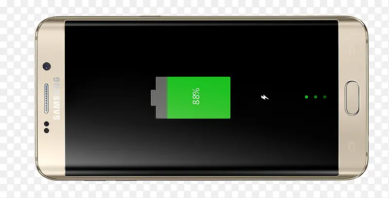 三星S6 edge金色曲屏充电图