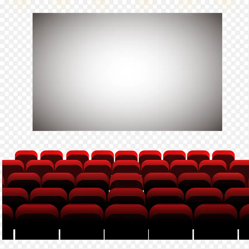 影院大屏幕下的座位矢量素材