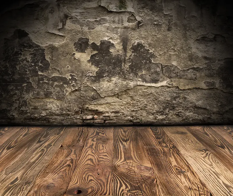 怀旧墙壁与木地板背景