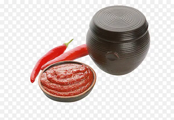 盖着的辣椒酱的罐子