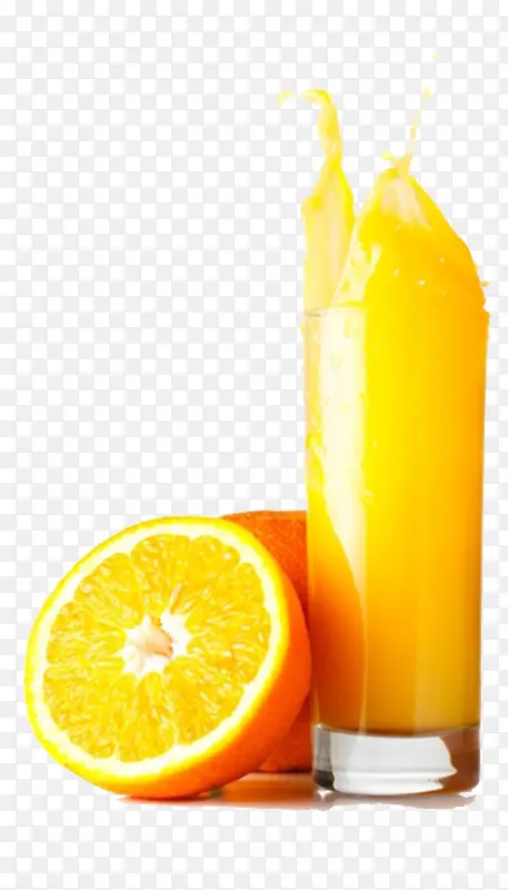 随意的飞溅的橙汁