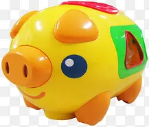 黄色卡通可爱小猪存钱罐造型