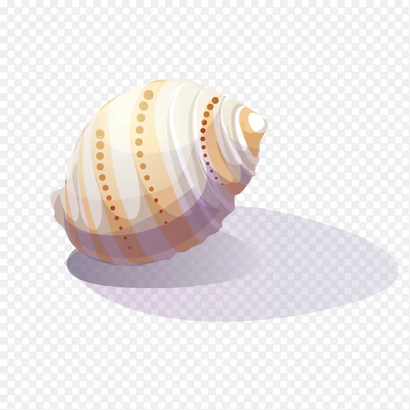 矢量白色黄点海螺