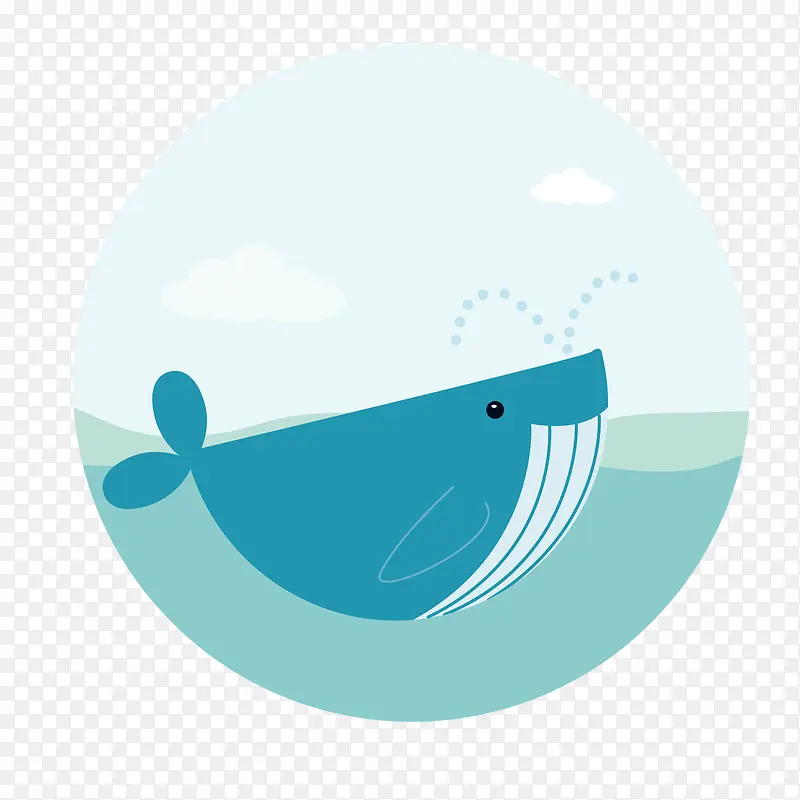 遨游在水中的鲸鱼矢量素材