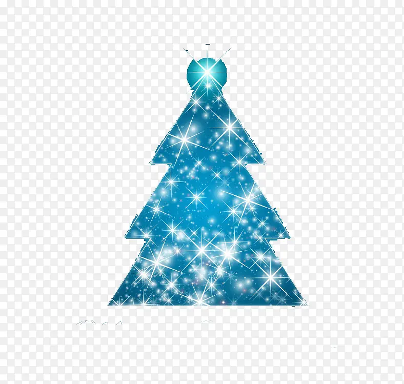 闪亮蓝色圣诞树背景矢量素材