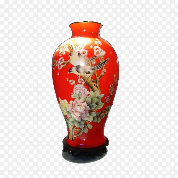 陶瓷红色花瓶