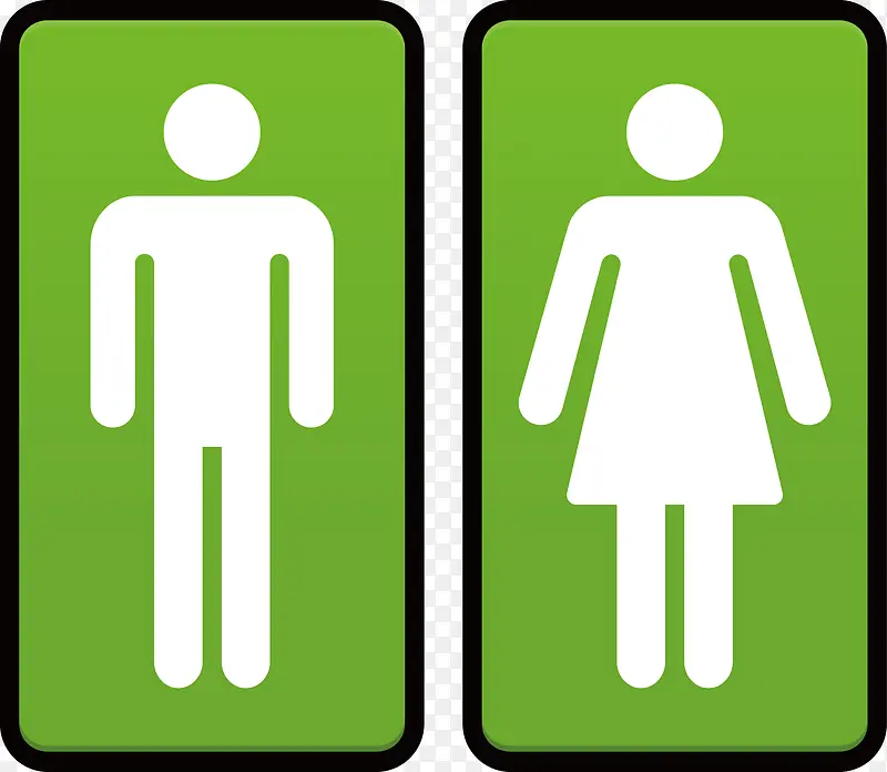 矢量创意设计绿色洗手间标识图