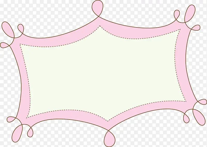矢量创意设计粉色不规则曲线边框