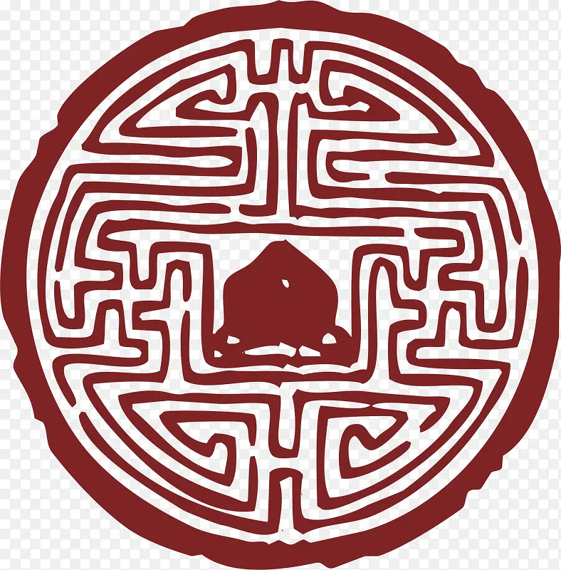 圆形的中国风式红章PNG图片素材下载_图片编号9145078-PNG素材网