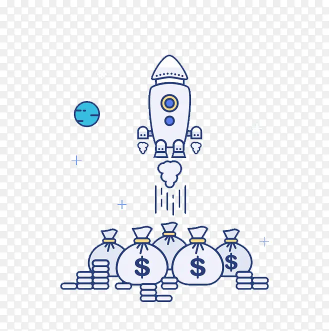 太空飞船金融插画