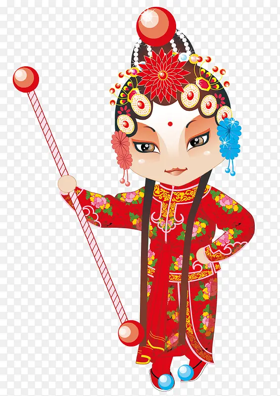矢量戏曲卡通人物杨排风PNG图片素材下载_图片编号9147570-PNG素材网