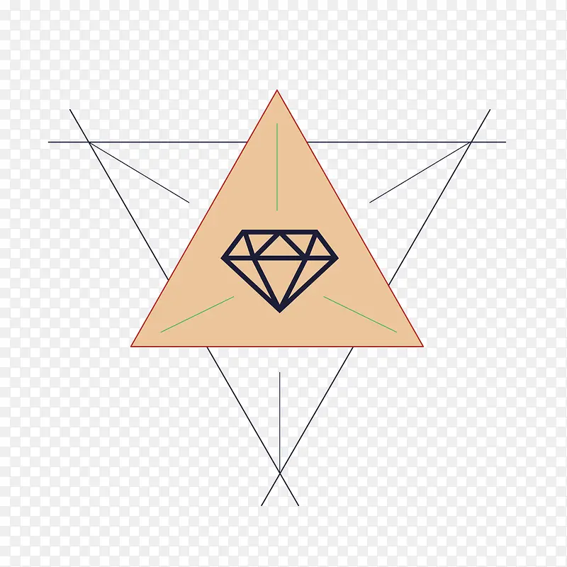 矢量线条宝石钻石三角形