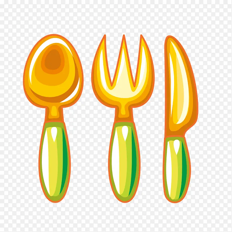 黄色的刀叉勺