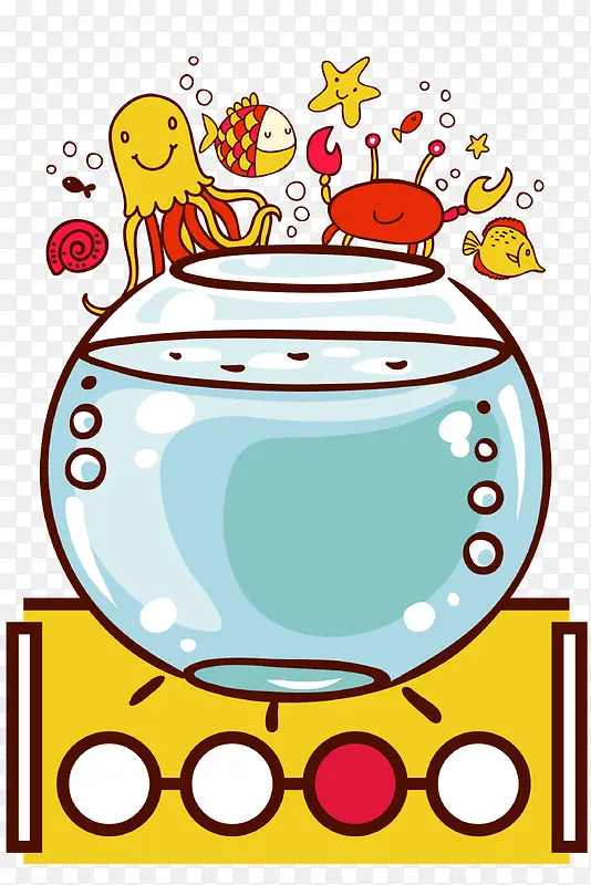 卡通手绘鱼缸