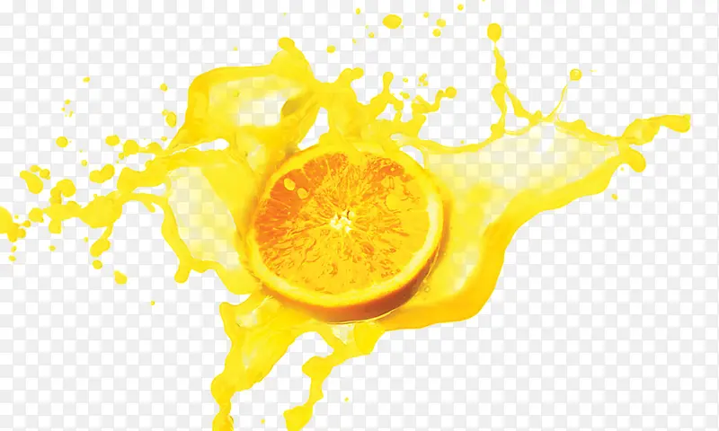 橙汁 果汁 溅射效果