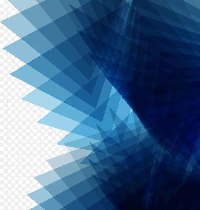 矢量蓝色透明叠加三角形图案