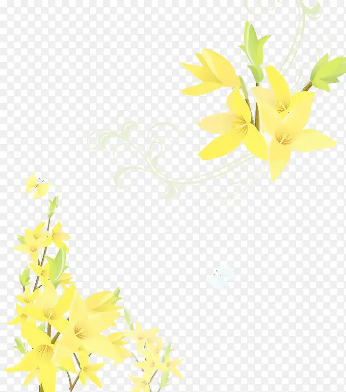春天花卉迎春花装饰图案素材