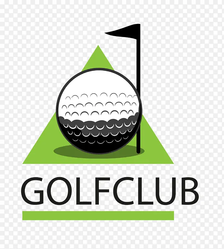 矢量卡通简洁扁平化高尔夫球旗帜