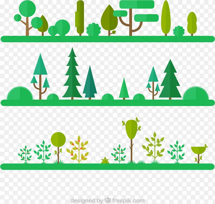 自然树木风景矢量素材,