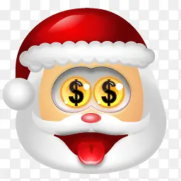 圣诞老人爱钱表情图标