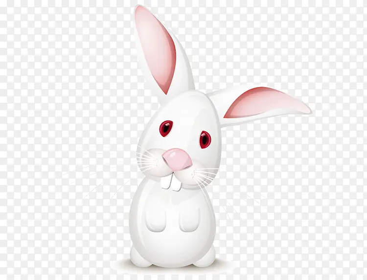 大耳朵白色卡通兔子