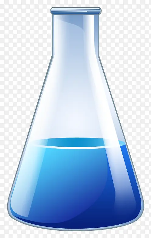 蓝色的立体逼真的化学器材