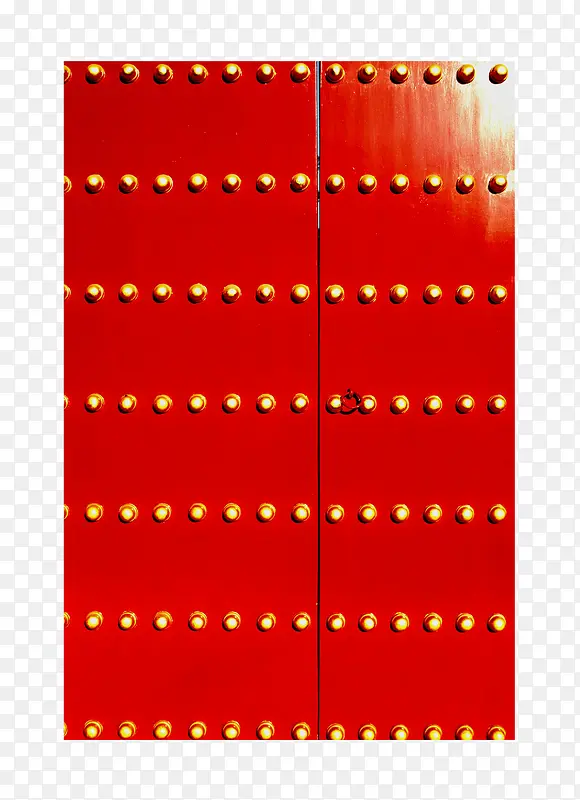中国传统多排铜圆钉大红门