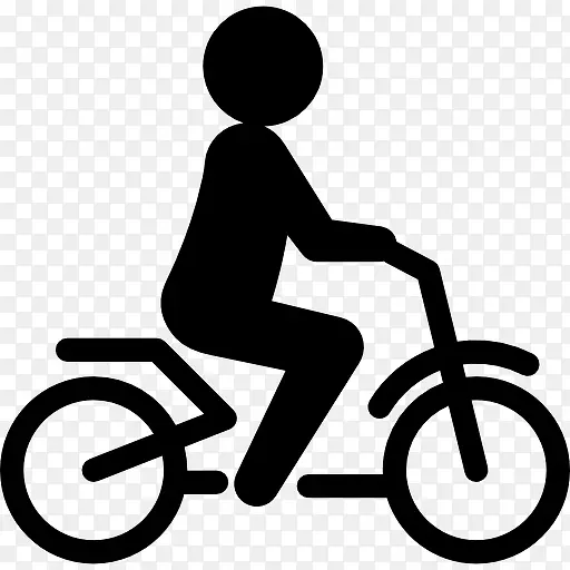 人骑自行车生态交通图标