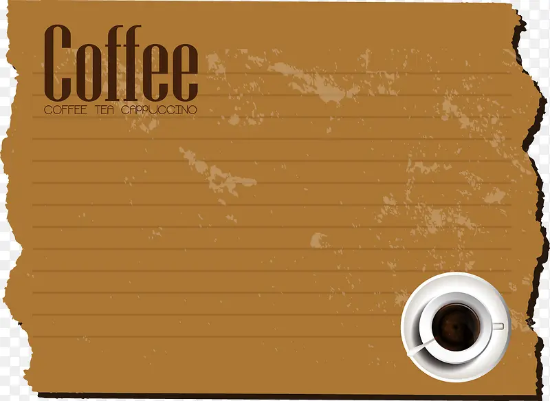 复古怀旧咖啡装饰纸张背景矢量