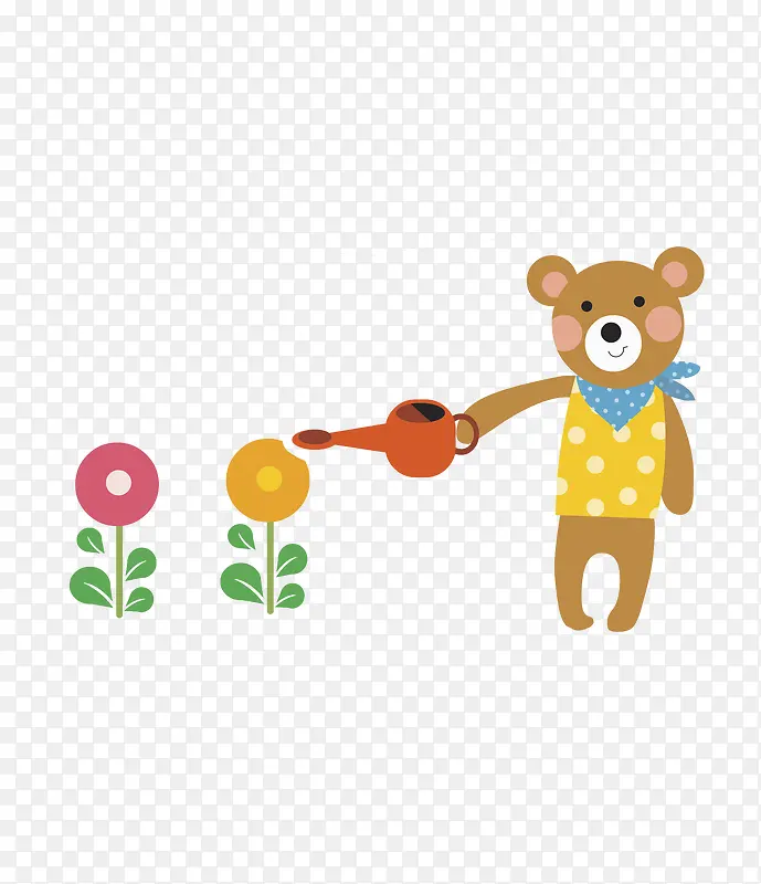 浇花的小熊