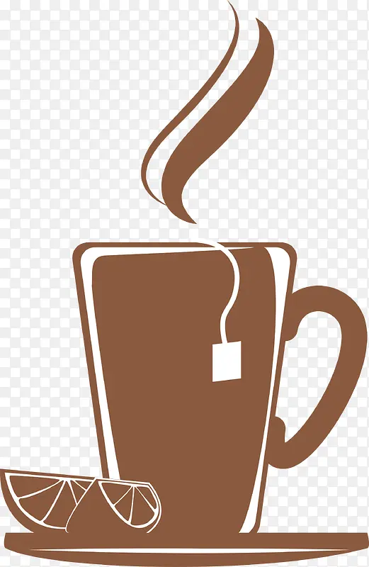 卡通热咖啡饮品图