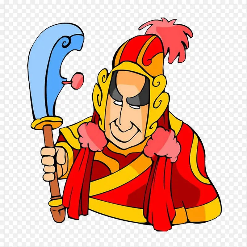 卡通人物拿刀的大将