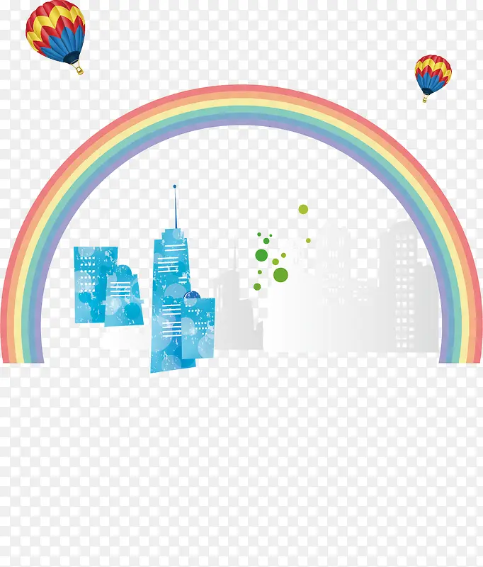 彩虹城市矢量喷画