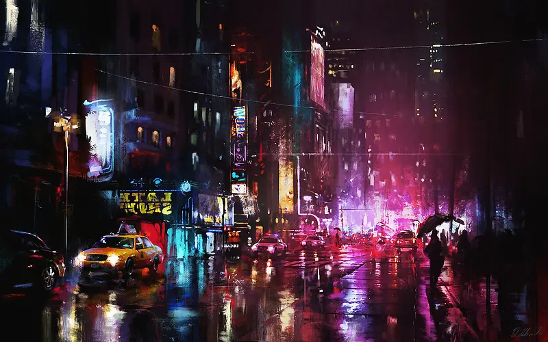 夜晚的城市海报背景