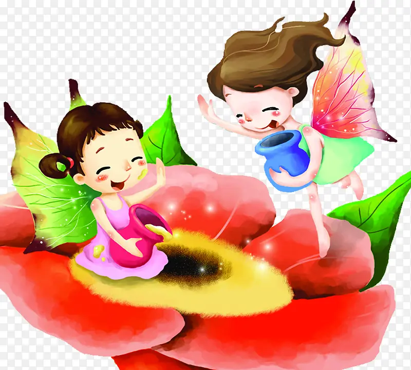 高清创意合成效果会飞的小女孩