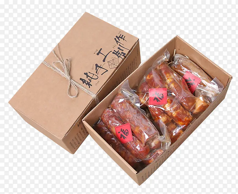 土特产腊肉肠手工包装盒