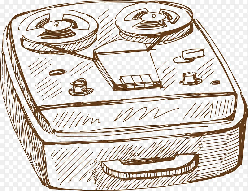 音乐 线条 放音盒 手绘 复古