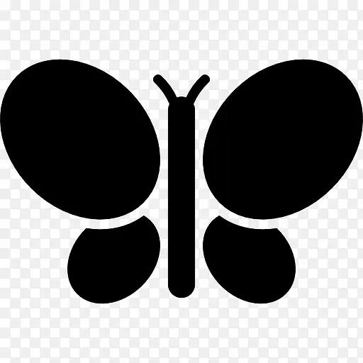 蝴蝶的黑色形状图标
