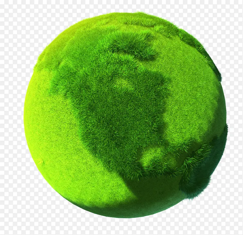 绿色小草地球装饰图案