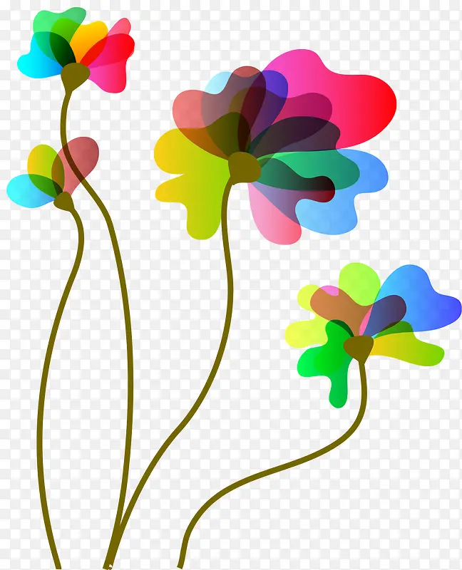 创意异形花朵装饰图案矢量图