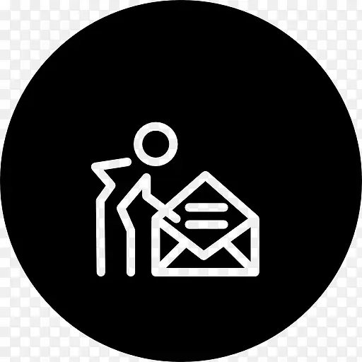 人与一个打开电子邮件信封里一圈图标