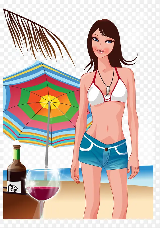 泳装美女矢量图