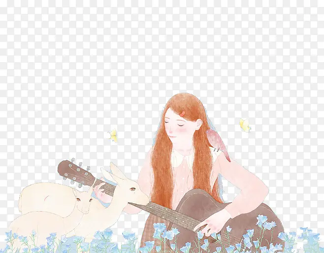 弹吉他的少女