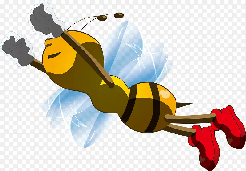 蜜蜂卡通人物矢量图