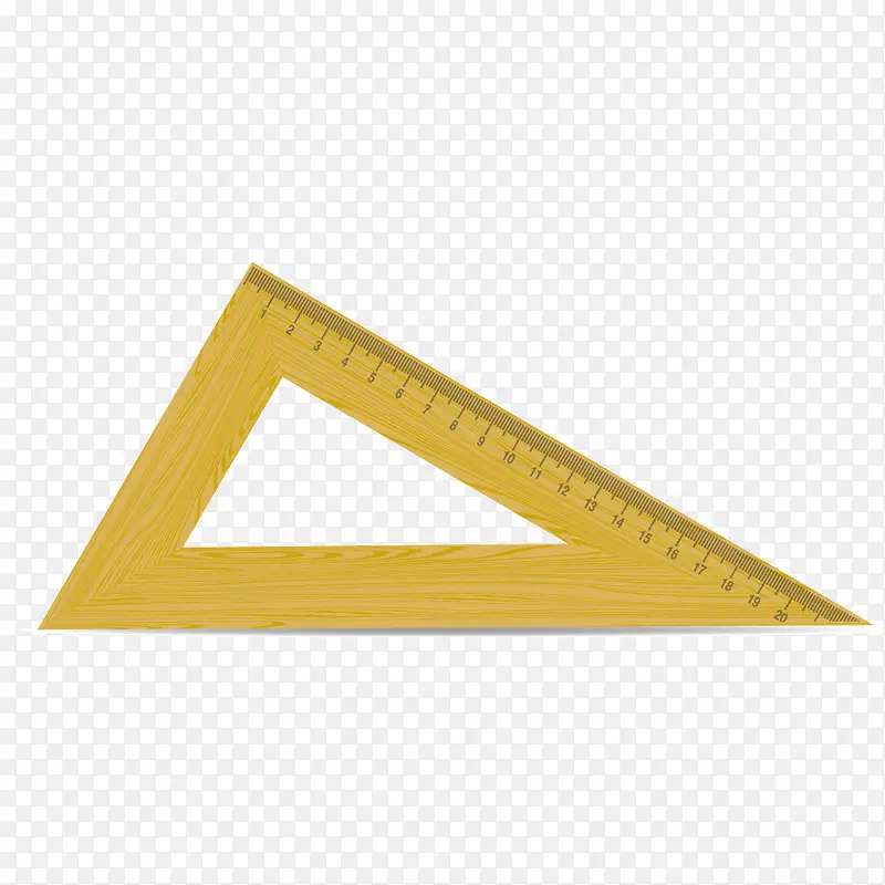 矢量木质三角板绘画尺子