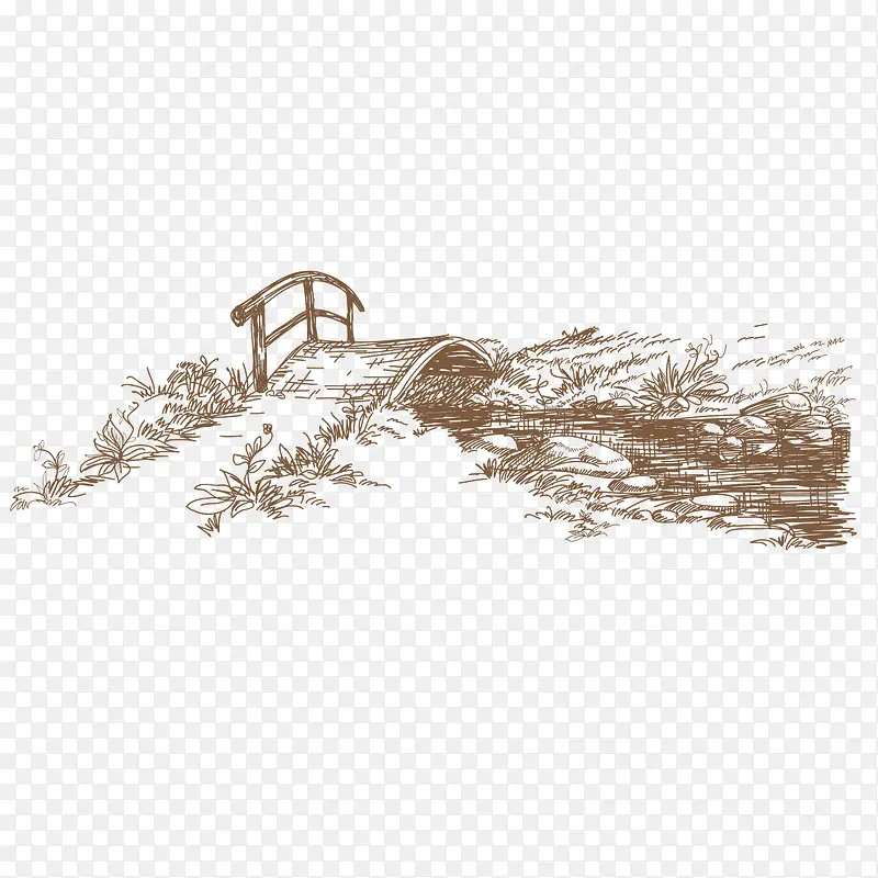 矢量山川河流棕黄色质感线条