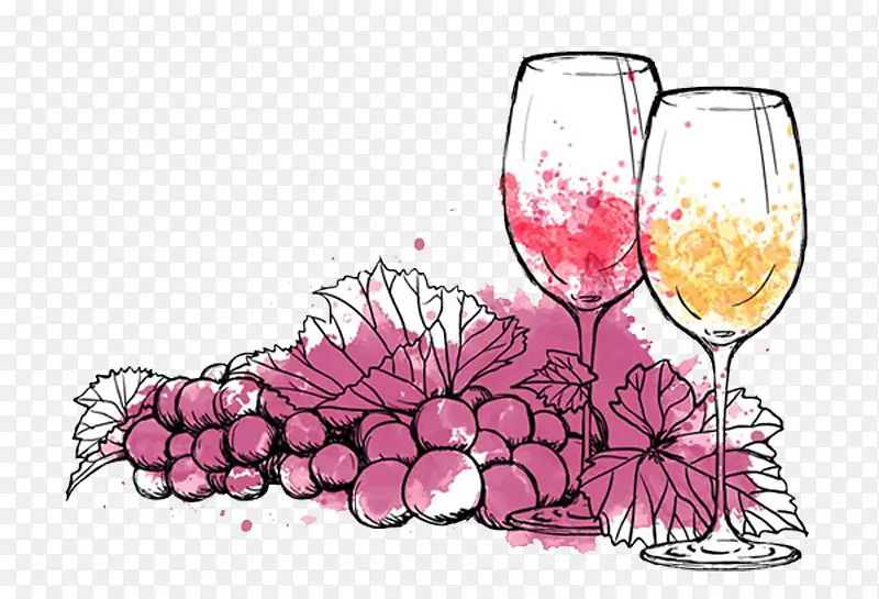 葡萄酒插画